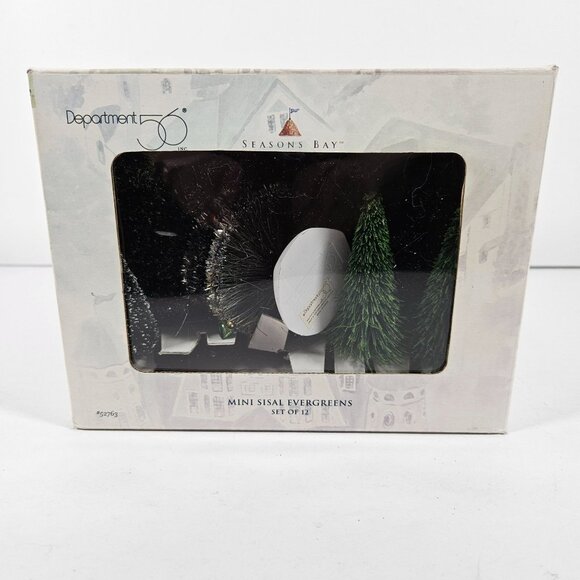Department 56 Mini Sisal Evergreens Christmas Tree Bush Hedge Pine Trees Lot - Picture 9 of 9